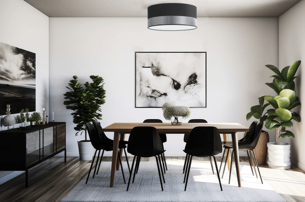 ELEGANCE PLEXI-KATTOVALAISIN MUSTA KROMI 40 CM E27