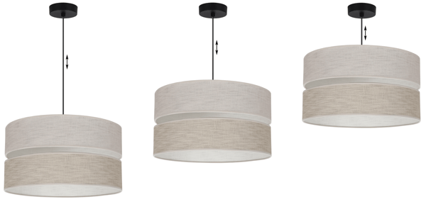 DUO SORT HØR HANDLAMPE 1 FLAD LAMPE BEIGE L06 40CM