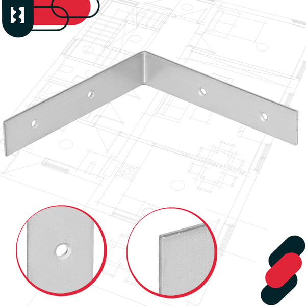 Kotarbau® Kirvesmiehen kulmaliitin ruostumatonta terästä sinkittyä 100 x 100 x 20 mm 50 kpl:n sarja