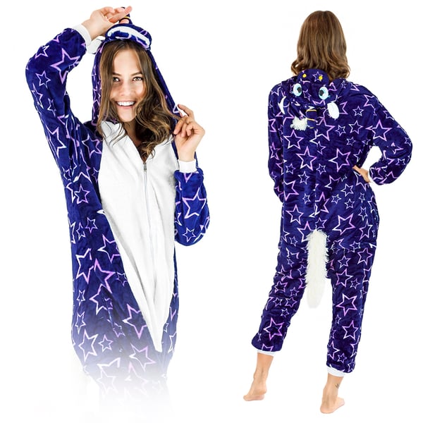 Miesten lämmin pyjamahaalari aikuisille, hauska talviasu m, Pentagram Pegasus -asu - S