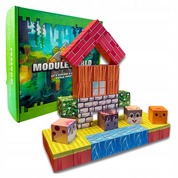 Minecraft pædagogisk magnetisk blokke sæt 46 dele med figur Minecraft pædagogisk magnetisk blokke sæt 46 dele med figur