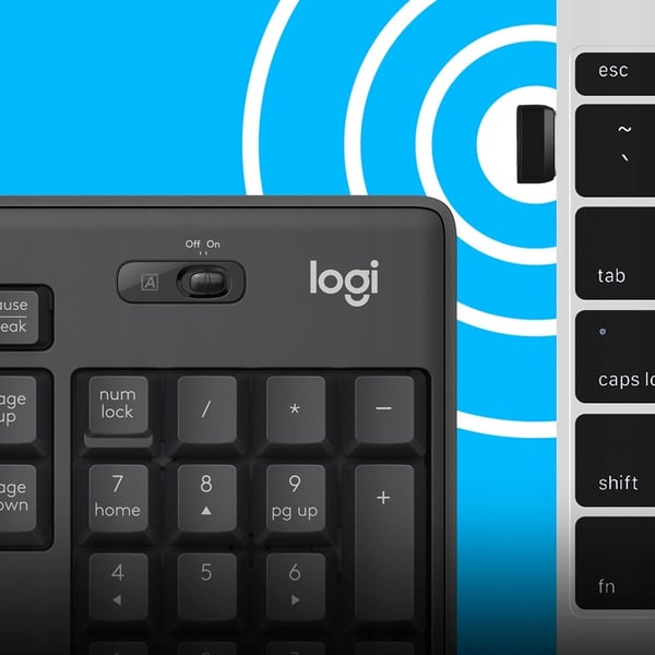 Trådløst tastatur + musesæt Logitech MK295 Silent Wireless Combo grafit