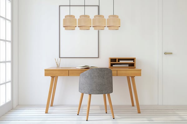 Hængende lampe, loftslysekrone, lampeskærm, boho juta