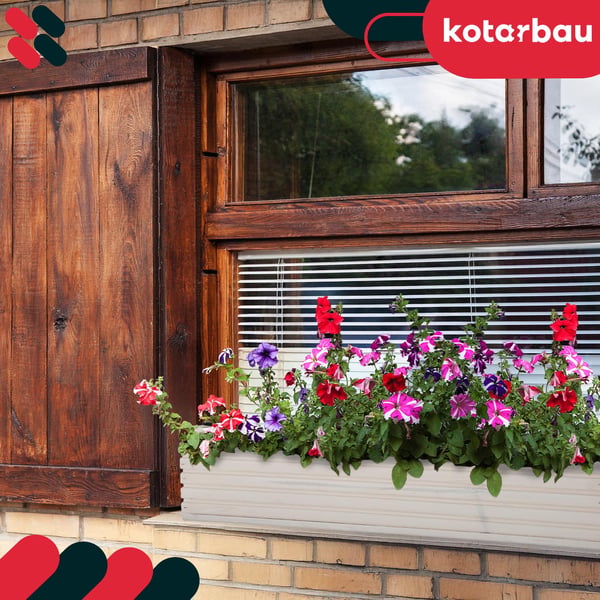 KOTARBAU® Træhavekasse til Terrasse med Indsats Hvid 64 x 20 CM
