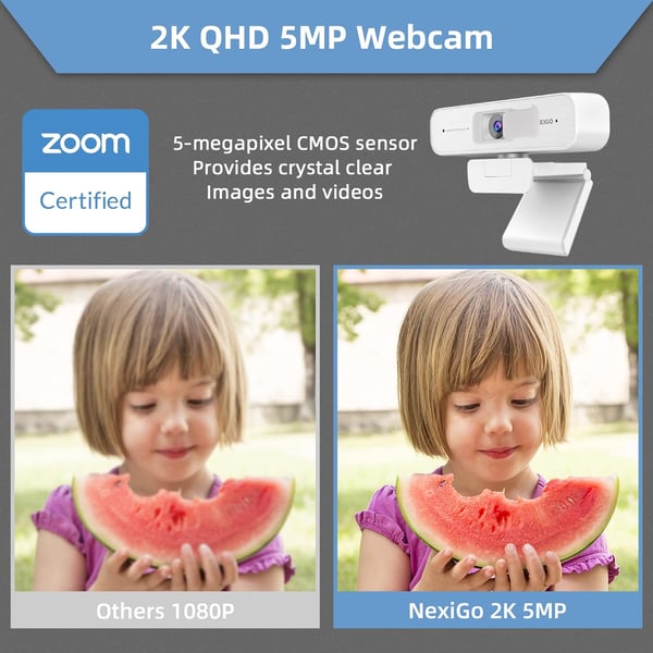 USB 2K Computer Webcam N940P Autofokus Mikrofon Hvid