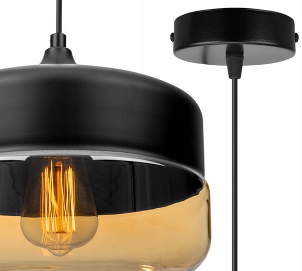 HÆNGENDE LOFTSLAMPE, GLASPLAFON, LED-LAMPE