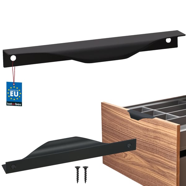 Modern Edge Møbelgreb Aluminium Mat Sort 160/180 MM
