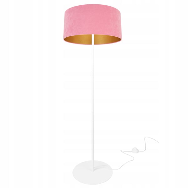 STÅENDE GULVLAMPE, STATIV, KROM, FLØJLSSKÆRM
