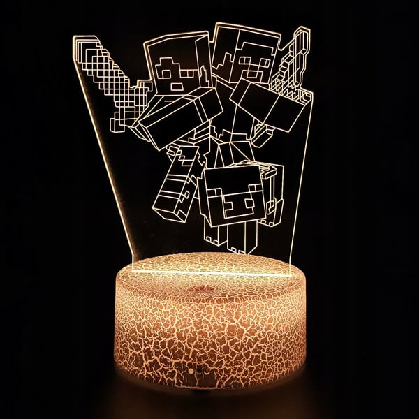 Pöytäyövalaisin lapsille Minecraft Creeper 16 LED 3D + kaukosäädin