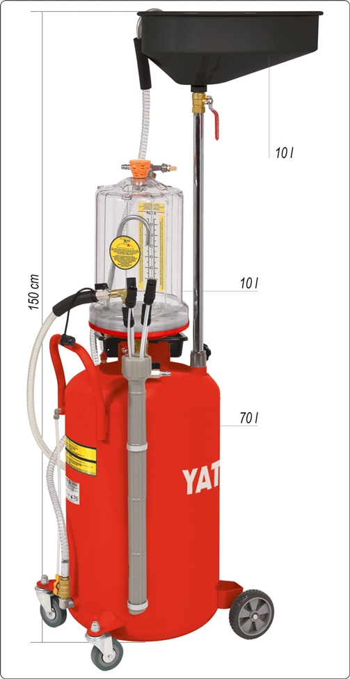 PNEUMATISK AVLOPPNINGS- OCH SUGENHET 70L MED KONTROLLTANK - YT-07190