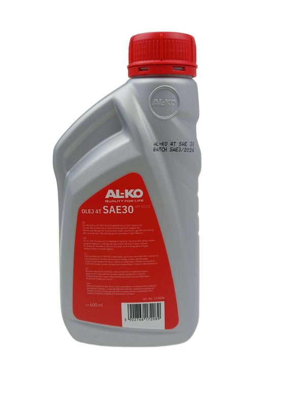 Motorolie til 4-takts motorer traktorslåmaskiner og plæneklippere SAE30 AL-KO 0,6L CF/CD