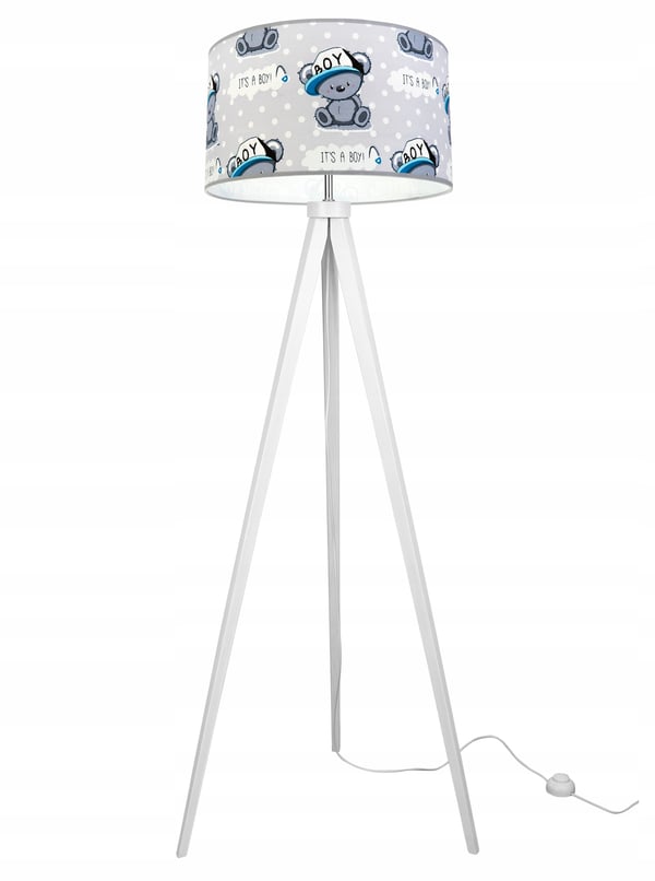 LOFT BØRNESTATIV LAMPE, LAMPESKÆRM, MØNSTER, LED