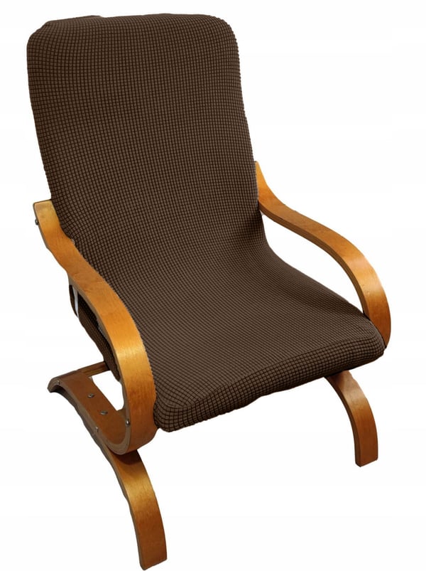 Finka-nojatuolin päällinen, suomalainen ruskea jacquard