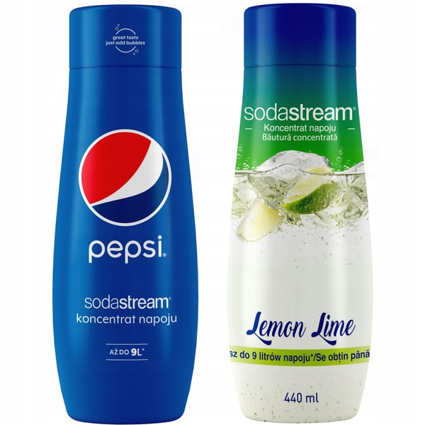 2 SodaStream Pepsi+Sitruuna-Lime -tiivistettä