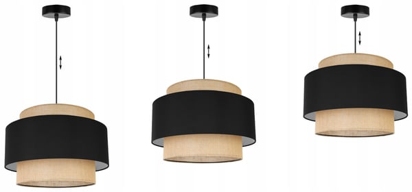 Hængende lampe, loftslysekrone, lampeskærm, boho juta