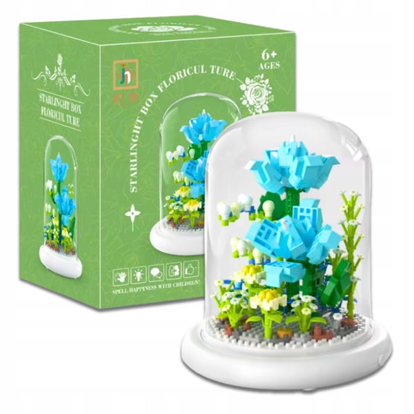 Byggklossar blomsterbukett klossset blomma i kupol 570 delar