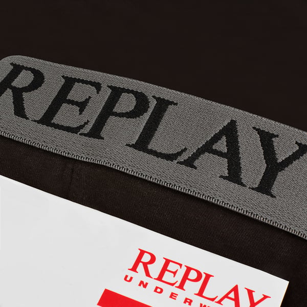 Replay miesten bokserit, 6 kpl, puuvillaa, mustat, logolla, koko S