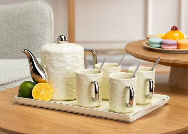 Selena Silver Cream Kaffeset 6 st
