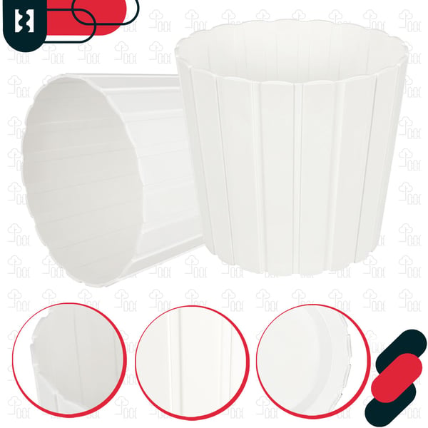 Plastkruka för blommor och örter vit 29 cm 4-pack