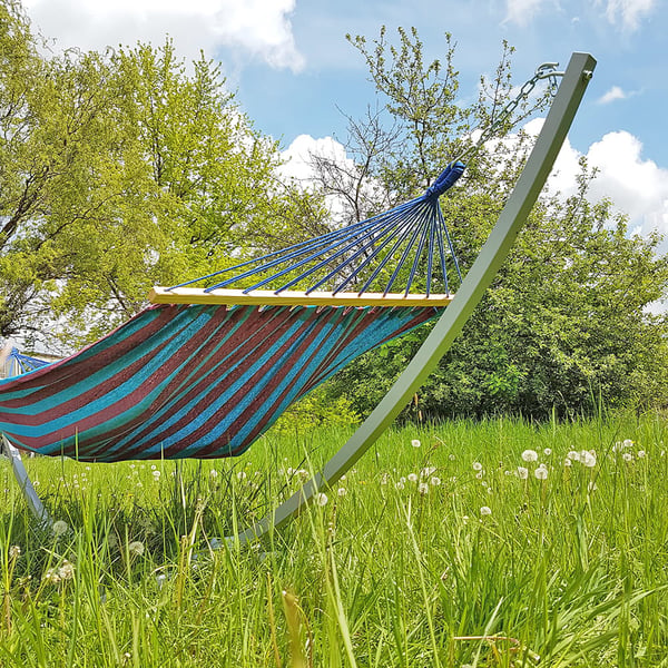 Yhden hengen puutarhariippumatto poikkipuulla, 200 x 80, 150 kg vahva