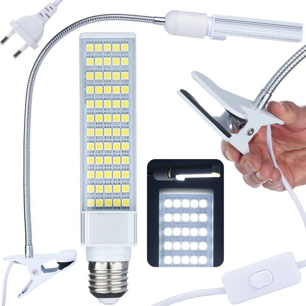 Svanehalsmikroskopbelysning med klips 60xLED