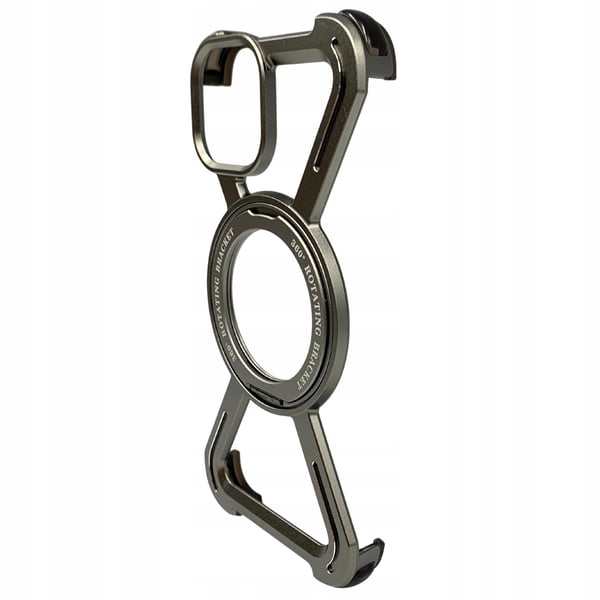 Etui til iPhone 15 - Armored Magsafe Metal Cover Titanium 360 Holder