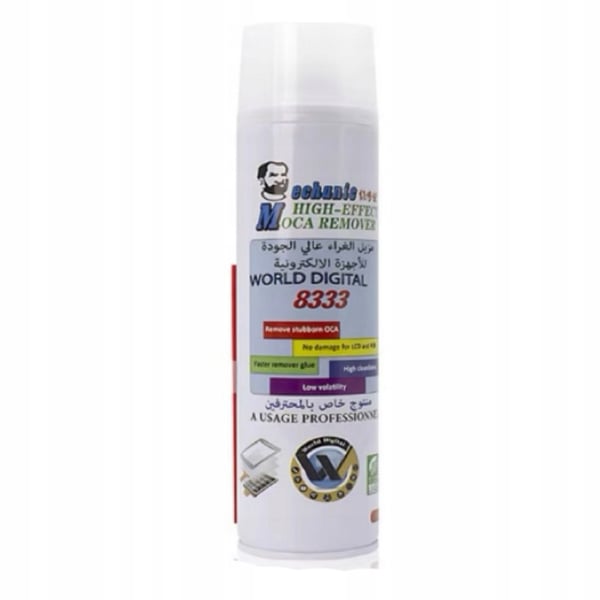 Mechanic 8333 - OCA/loca limfjernerspray 550 ml | Til LCD og OLED | GSM-service | Høj renhed