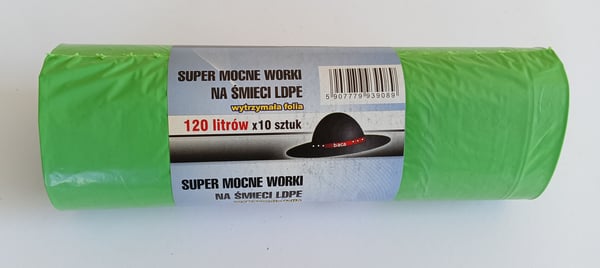 ROSKAPUSSEJA 120L 70*110 VIHREÄ 10 KPL - AN 120L/10ZI