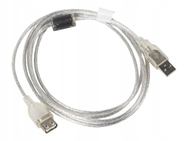 Lanberg AM-AF USB 2.0 forlængerkabel 1,8m Ferrit Transparent