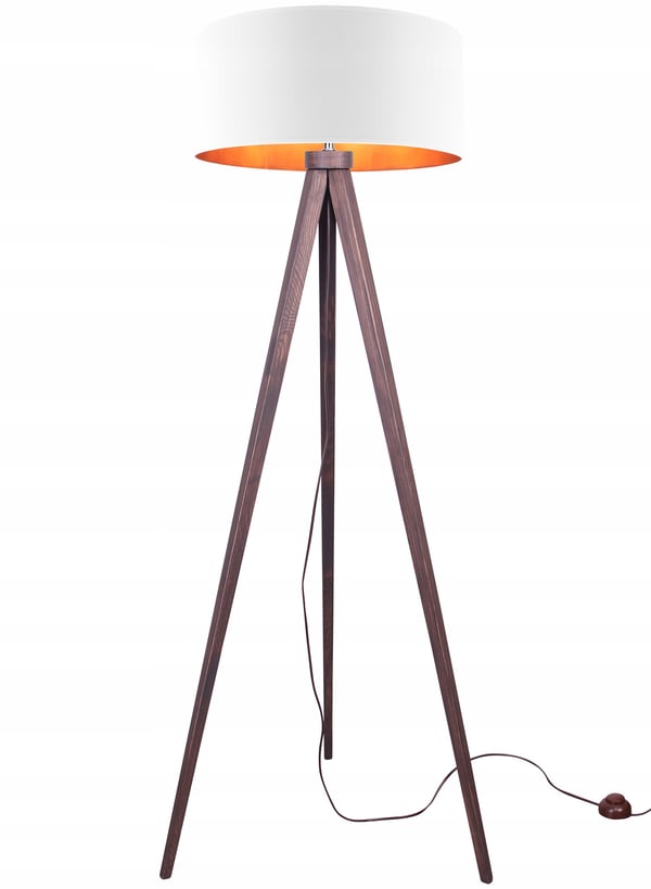 GULVlampe TRIPOD stående i gyldent træ