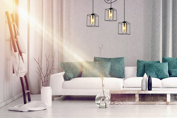 MODERNE ELEGANT HÆNGELAMPE MED GLASSKÆRM