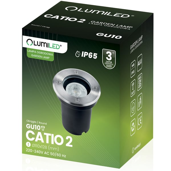 Upotettava maavalo GU10 IP65 IK09 pyöreä CATIO 2 LUMILED