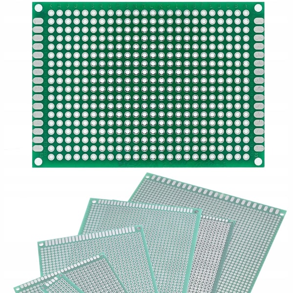 Kaksipuolinen universaali prototyyppipiirilevyn 50 x 70 mm vihreä