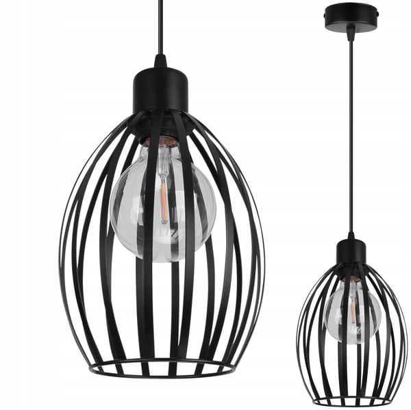 Lofthængelampe i metal med E27 LED