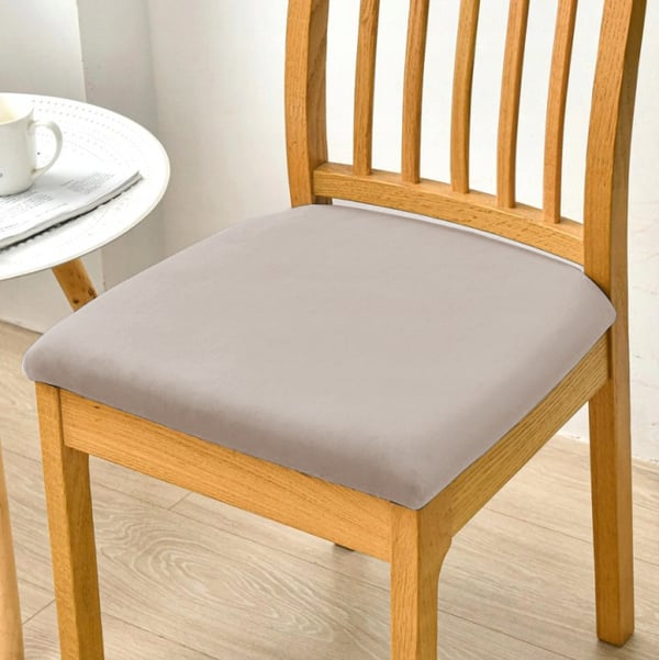 Sittkuddsöverdrag 40x40 cm cool beige elastisk sammet