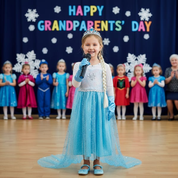 Elsa kostume kostume fest karneval prinsesse kjole pige gallafest