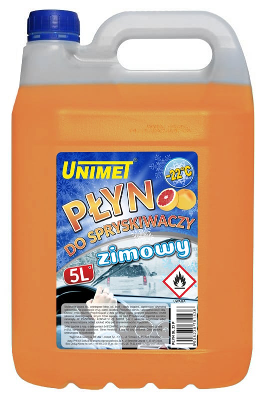 VINTERRUDESPRINKELVÆSKE 5L DO-22 PÅ ETHANOL ORANGE - VÆSKE 5L ZI P