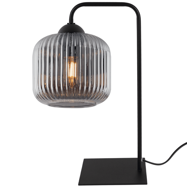 RIFFLE BORDLAMPE SORT 1 FLAD GRAFITLAMPESKÆRM CYLINDER E27