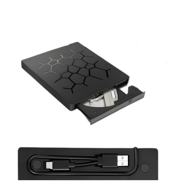 Extern CD/DVD-enhet med 4xUSB och 1xUSB-C, SD/TF-kortläsare för Win/Mac