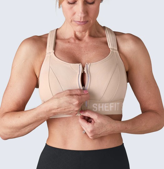 Shefit Beige Sports-BH, Stærk Støtte, Justerbar, XL