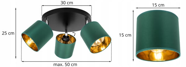 Lofthængende lampe med gylden LED-loftlampe