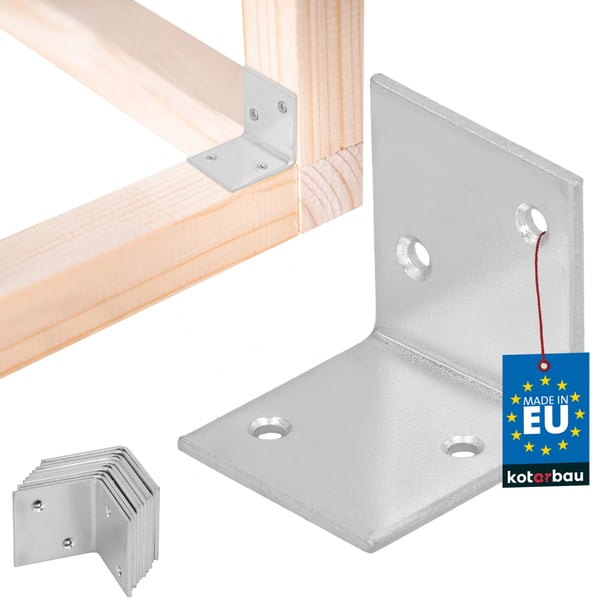 Kotarbau® Kirvesmiehen kulmaliitin ruostumatonta terästä sinkittyä 35 x 35 x 35 mm 12 kpl:n sarja