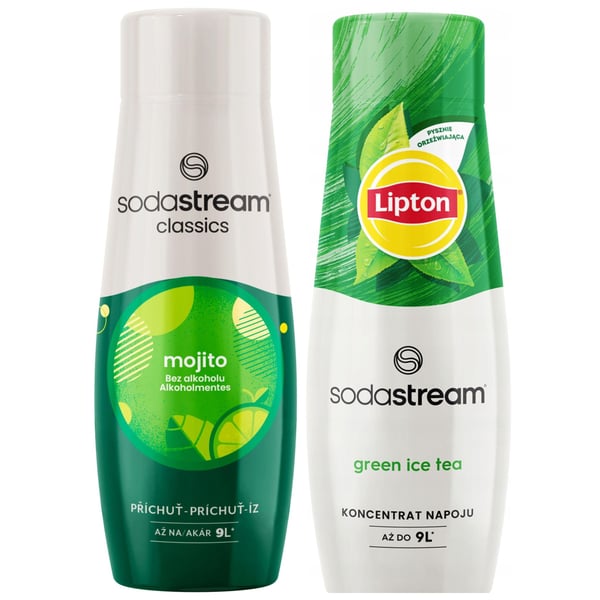 2x Sirup til Sodastream Mojito Saturator Lipton grøn te koncentrat