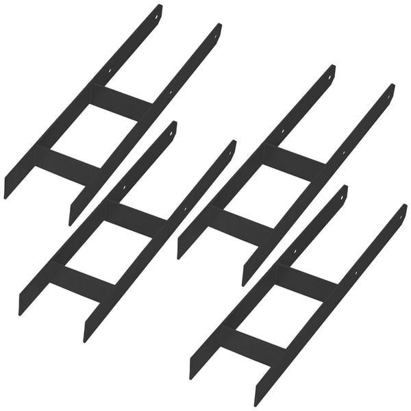 KOTARBAU® H-søjlesokkel til vægmontering, anker, sort galvaniseret stål, 140 mm, 4-pak