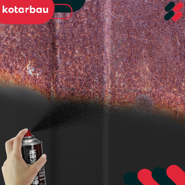 Rostbeskyttende spraymaling til metalgelænder og porte sort RAL 9005 400 ml