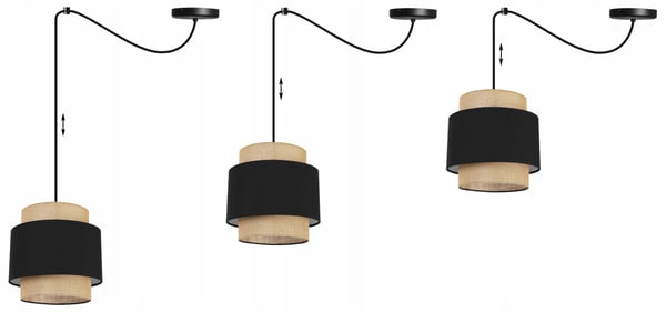 Hængende lampe, loftslysekrone, lampeskærm, boho juta