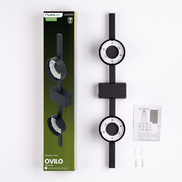 OVILO Halogen LED Loftlampe 2x GX53 LUMILED Vægspotlight