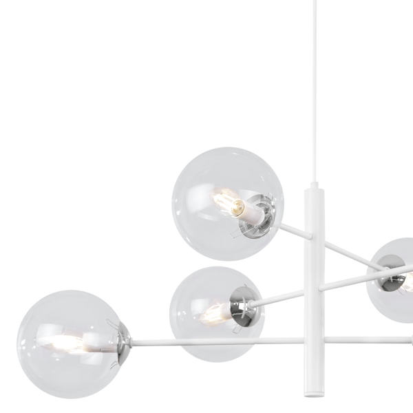VICENZA HÆNGELAMPE HVID KROM 6 STK. FLAD KLAR LAMPE E14