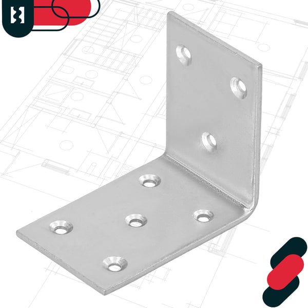 Kotarbau® Kirvesmiehen kulmaliitin ruostumatonta terästä sinkittyä 55 x 45 x 35 mm 50 kpl:n sarja