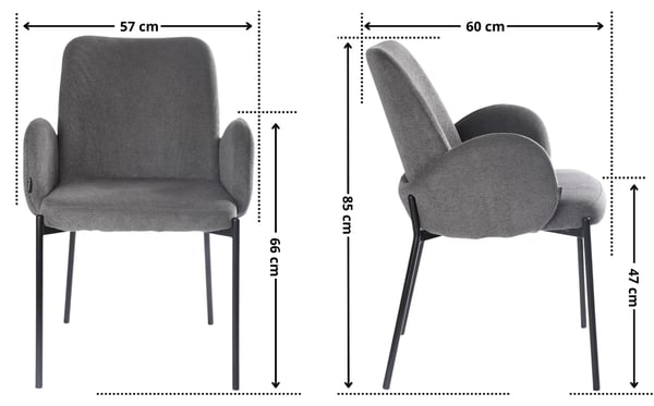 Gusto klädd fåtölj mörkgrått tyg